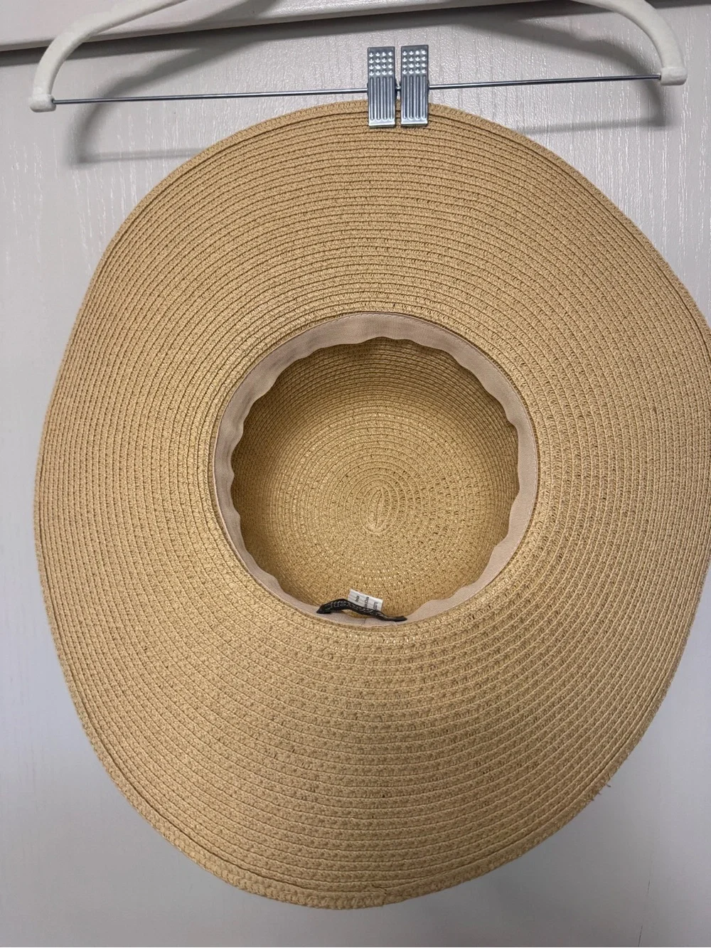 Wide Brim Straw Sun Hat with Script